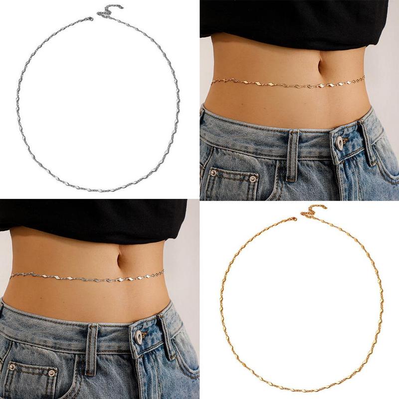Gold Silver Color Thin Chain Body Waist 