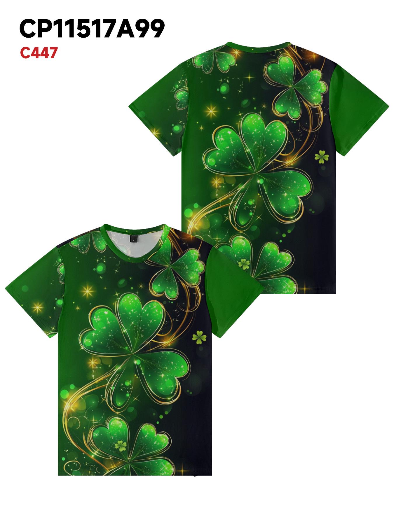 

2025 St. Женский повседневный топ с коротким рукавом на День святого Патрика 4XL