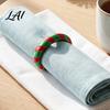 Holiday Table Decor Christmas Red Green Striped Napkin Rings Handwoven Fabric Holder Festive Dining Accessories for Setting Party Dinners And Hotel