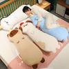 Cute Animal Body Pillow Long Plush Stuffed Toy for Leg Hugging Sleep Support Capybara Puppy Elephant Soft Bed Sofa Cushion for Kids Adults