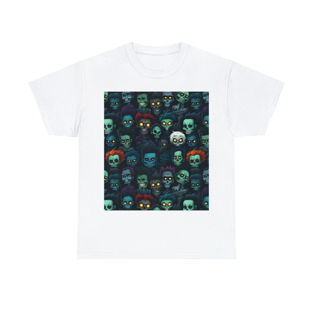 Unisex Adult T Shirt Halloween Monsters Cartoon Character Scary Horror Haunted S разноцветный