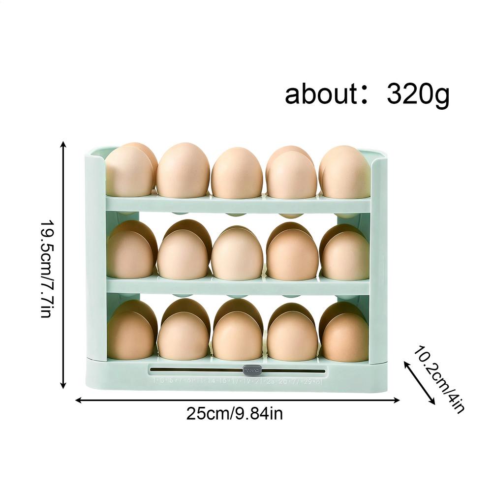 3-lagige Eieraufbewahrungsbox Kühlschrank Eierhalter Großer Kühlschrank Eieraufbewahrungs-Organizer Frischeerhaltende Lebensmittelqualität Eierregal