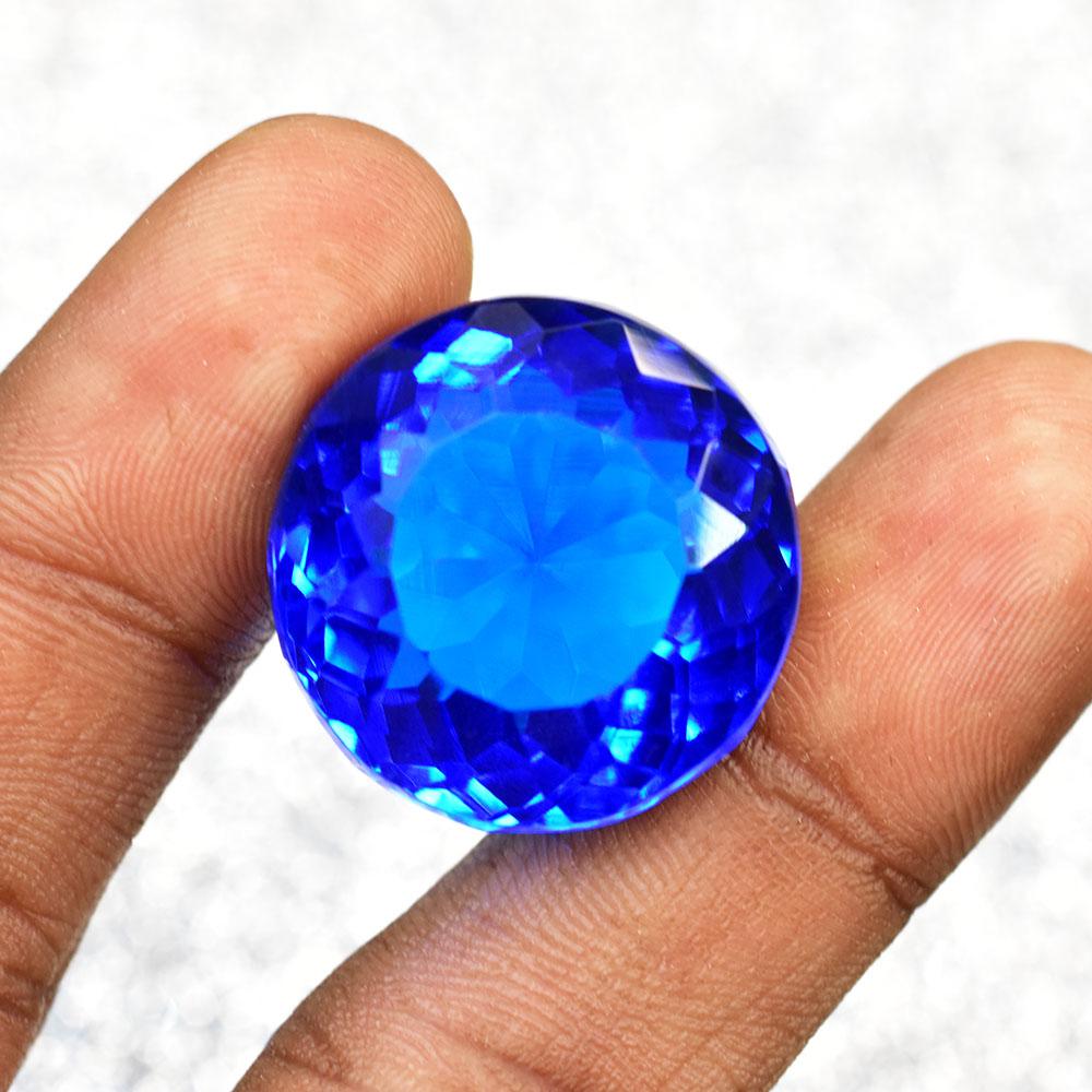 

CERTIFIED Natural Blue 56.4 Ct Round Cut Flawless Gemstones For Jewelry Making 22.6 mm синій