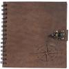 Carnet à Spirale en Cuir 17,78 cm Carnet d'Écriture Unique Fait Main en Relief Journal de Voyage Marron