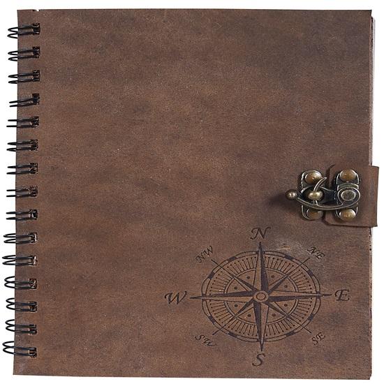 Carnet à Spirale en Cuir 17,78 cm Carnet d'Écriture Unique Fait Main en Relief Journal de Voyage Marron