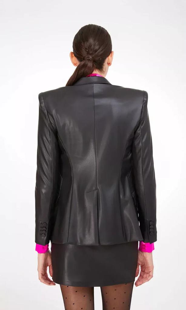 Blazer Real Lambskin Leather Black Genuine Classic Stylish Handmade Women Button Party