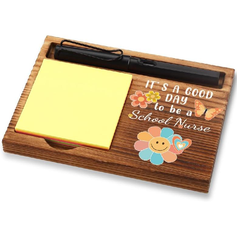 Appreciation Gifts for School Nurse, New Job Gifts for School Nurse, pirational Office Decor Gifts for School Nurse,Wooden Sticky Note Holder With