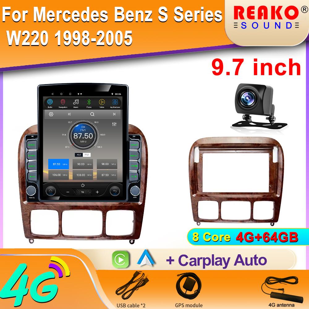 9.7" Vertical Style Tesla Screen Android Car Radio For Mercedes Benz S Class W220 S280 S320 S350 1998-2005 GPS Navigation