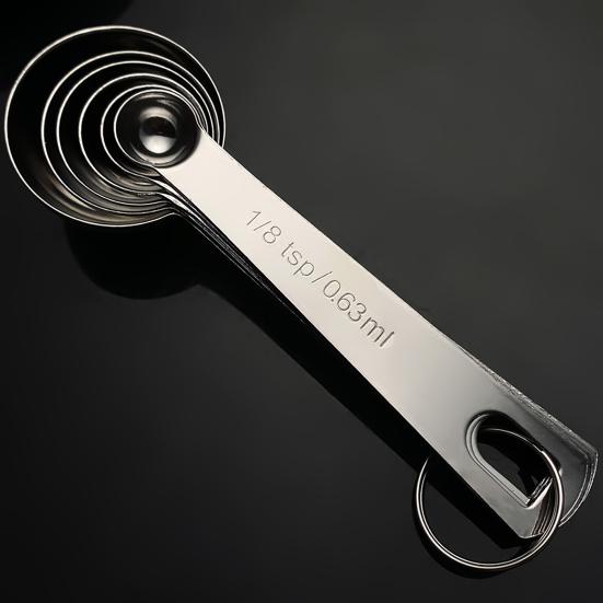 Stainless Steel Measuring Spoon Set with Scale Accurate Dosage Measuring Spoon Dishwasher Safe Kitchen Gadget for Coffee Milk Powder Spices