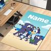 Custom Name Bluey Printed Carpet, Rug for Office Chair Living Room Bedroom Kitchen Room Decor Gifts.