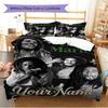 Name Custom Bob Marley Pattern Bedding Set Quilt Cover Pillowcase Home Decor Gift (1 * Duvet Cover + 2 * Pillowcase, Without Core)
