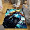 1pc Motorcycle Racer Pattern Area Rug, Anti Slip Non Shedding Stain Resistant Carpet