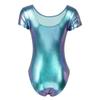 Damen Glänzendes Lackleder Einteiler Leotard Bodysuit Tanzbekleidung Bodys Badeanzug