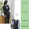 Elegant Black Women's Slim Fit Business Suit for Professional Settings