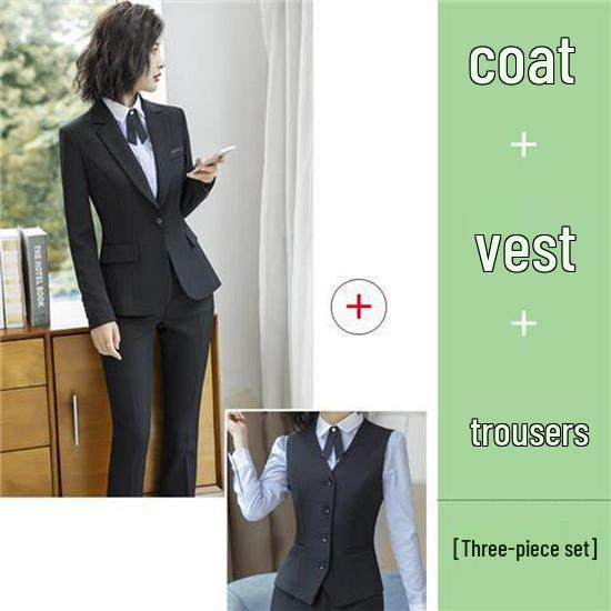 Elegant Black Women's Slim Fit Business Suit for Professional Settings