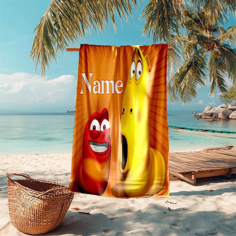 Personalized Customized Proof Beach Towel with Larva Pattern - Soft, Absorbent,quick-drying,perfect Swimming,camping&bathing