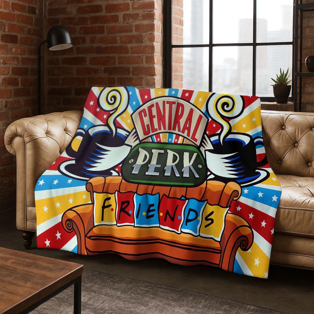 Classic Friends Central Perk TV Flannel Blanket,Cozy Soft Throw Blanket for Home Bedroom Bed Sofa Picnic Office Cover Gift Kid
