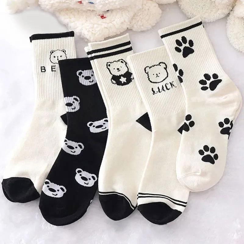 Korean Style Bowknot Ladies Mid-Calf Piled Socks for Autumn and Winter