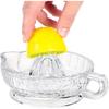 YGHQAP Glass Lemon Squeezer Manual Citrus Juicer with Handle and Pour Spout Clear Hand Press Juicer Manual Hand Squeezer for Fresh Fruit Juice Orange