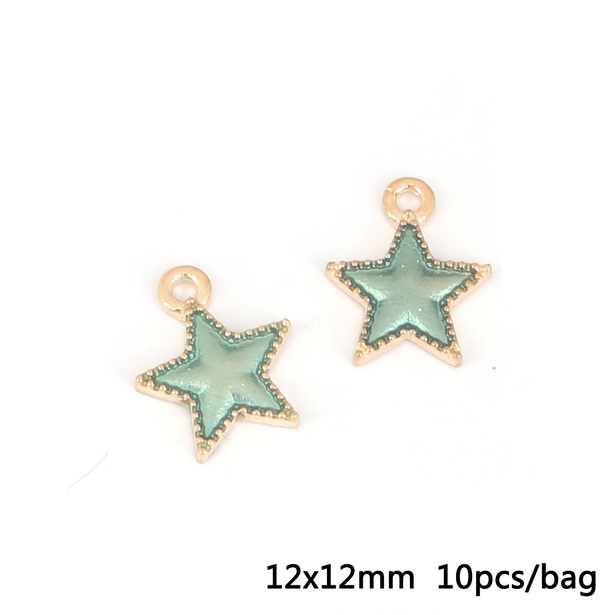 

5/10 шт./мішок Капає сплав Зірка Місяць Планета Форма Кулон DIY Браслет Намисто Аксесуари для виготовлення ювелірних виробів 12x12mm 10pcs/bag