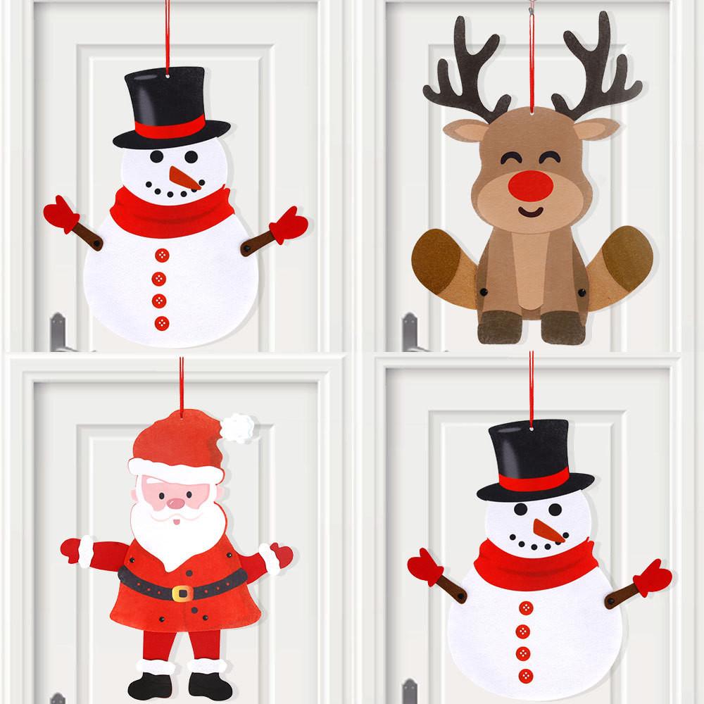 Delightful Large Felt Christmas Decorations Featuring Movable Snowman And Reindeer Designs