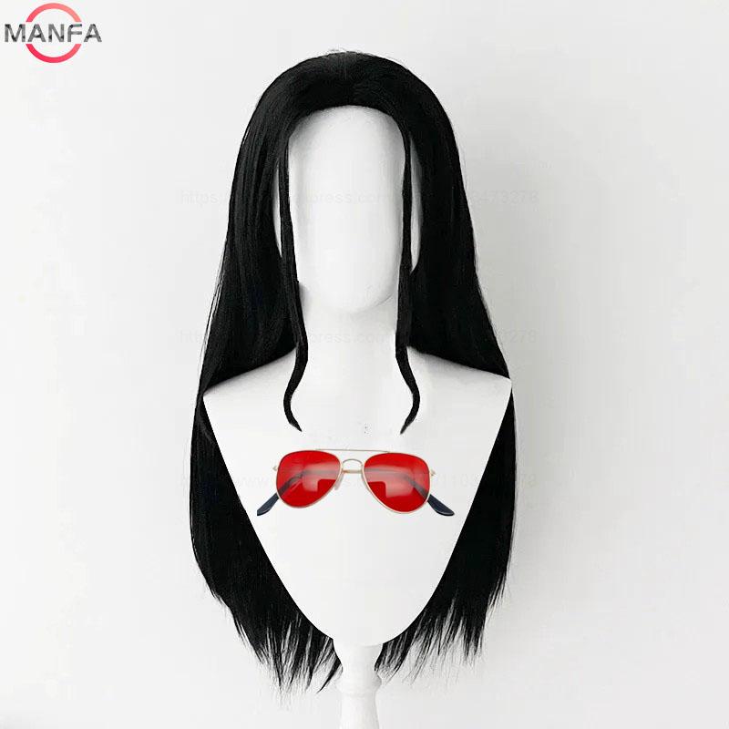 High Quality Nico Robin Cosplay Wig Miss Allsunday Wig Nico Wigs Long Black Heat Resistant Synthetic Hair Anime Role Play Wigs +
