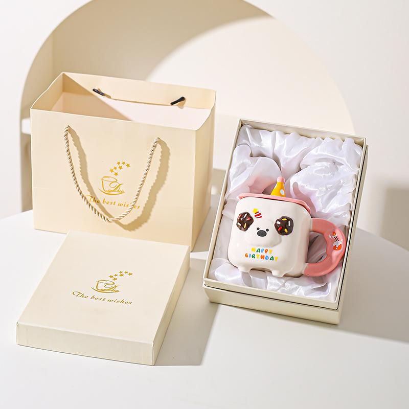 Cute Cartoon Cute Pet Animal Mug Souvenir Birthday Party Cute Ceramic Cup Household Milk Breakfast Cup