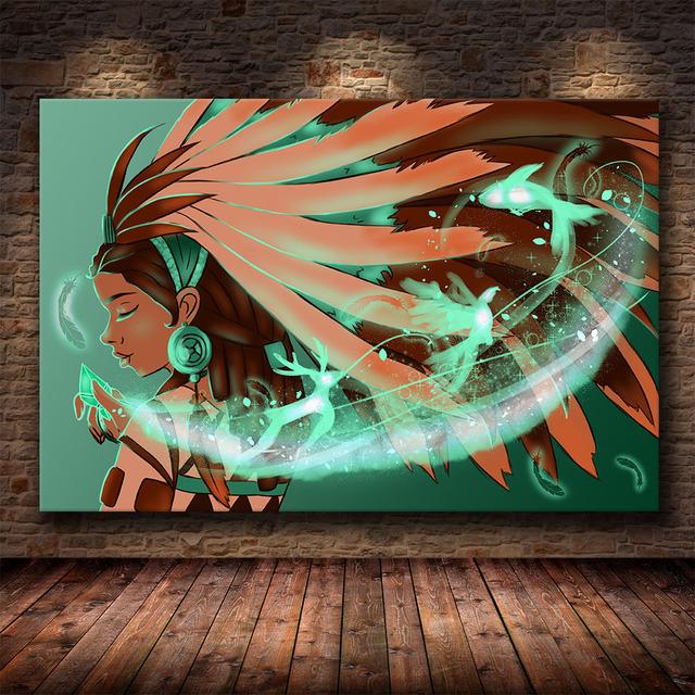 Canvas Painting Indian Aboriginal Woman Wall Art Canvas Posters and Prints Print Pictures for Home Living Room Decoration