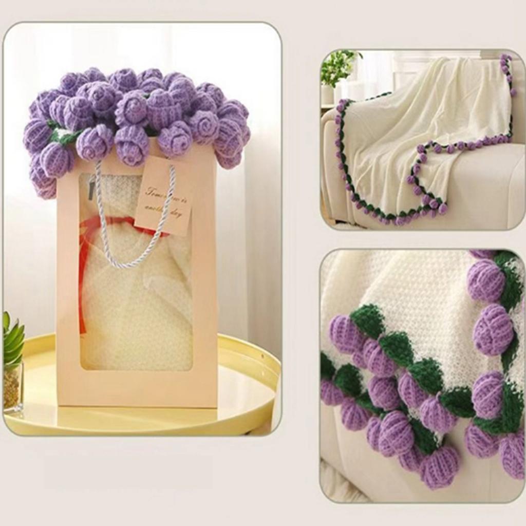 Flower Bouquet Blanket Handmade Rose Flower Bouquet Blanket