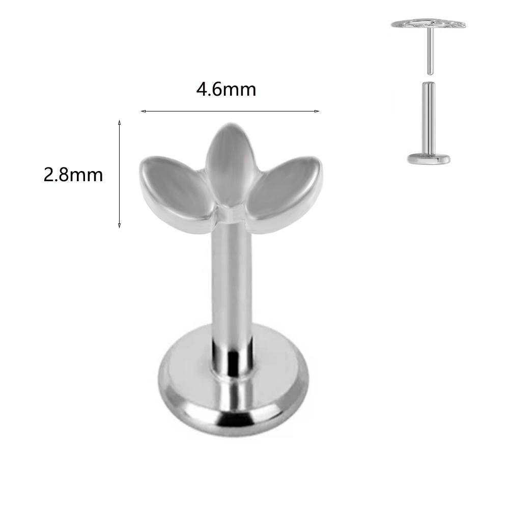 ASTM F136 G23 Titanium Labret Piercing Starfish Earring Stud Bee Leaf Push In CZ Threadless Cartilage 16/18/20G Body Jewelry