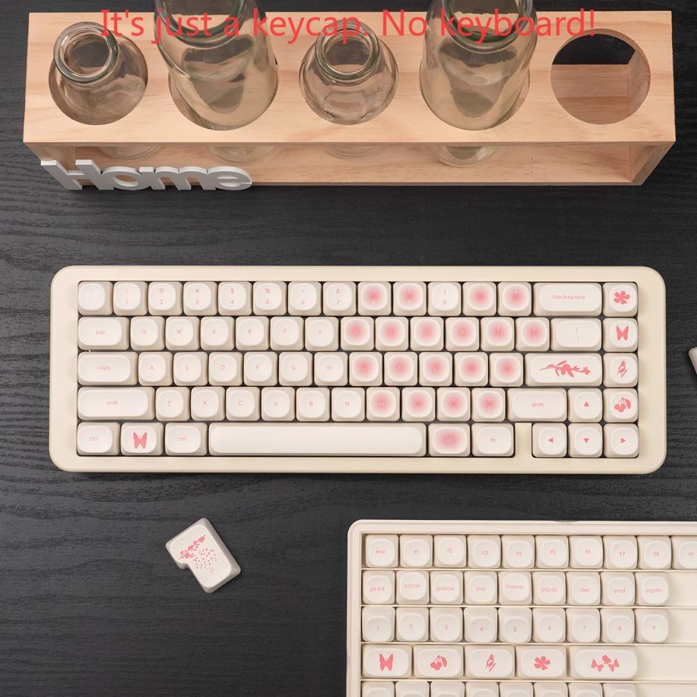 MOA Pink Heart Keycap Set PBT 123 Keys Teenage Girl Gift Keycap for MX Switch Modified Mechanical Keyboard Accessories