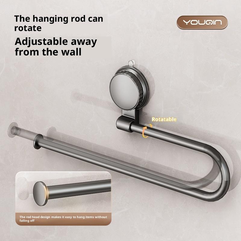 Paper Towel Holder Under Cabinet, Strong Adhesive Kitchen Roll Dispenser, Space-Saving Sponge & Towel Hanger for Sink