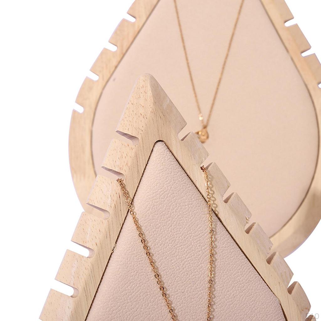 Drop Shaped Necklace Display Stand Wooden Organizer Jewelry Holder Hanger for Showroom Countertop