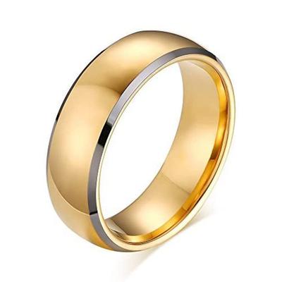 Tungsten Brand Stylish Round Hammered Pink Comfortable Polished Step Fashion Accessory Men's Ring, Name, Ring, Gold, Black, 4mm, 6mm, 8mm, Top,