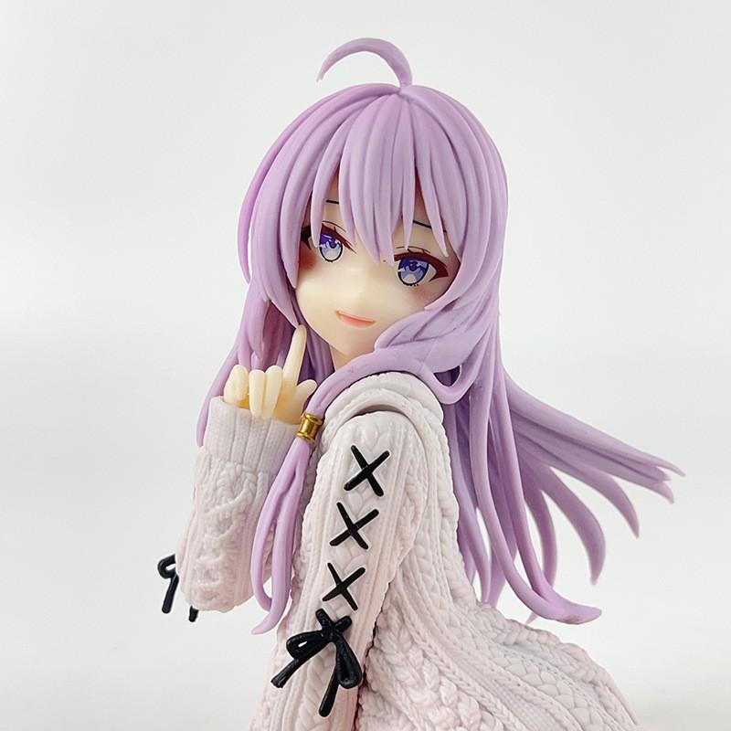 13cm The Journey of Elaina Anime Figures Model Elaina Sweater Doll Action Figure Room Desk Decor Gift Toys