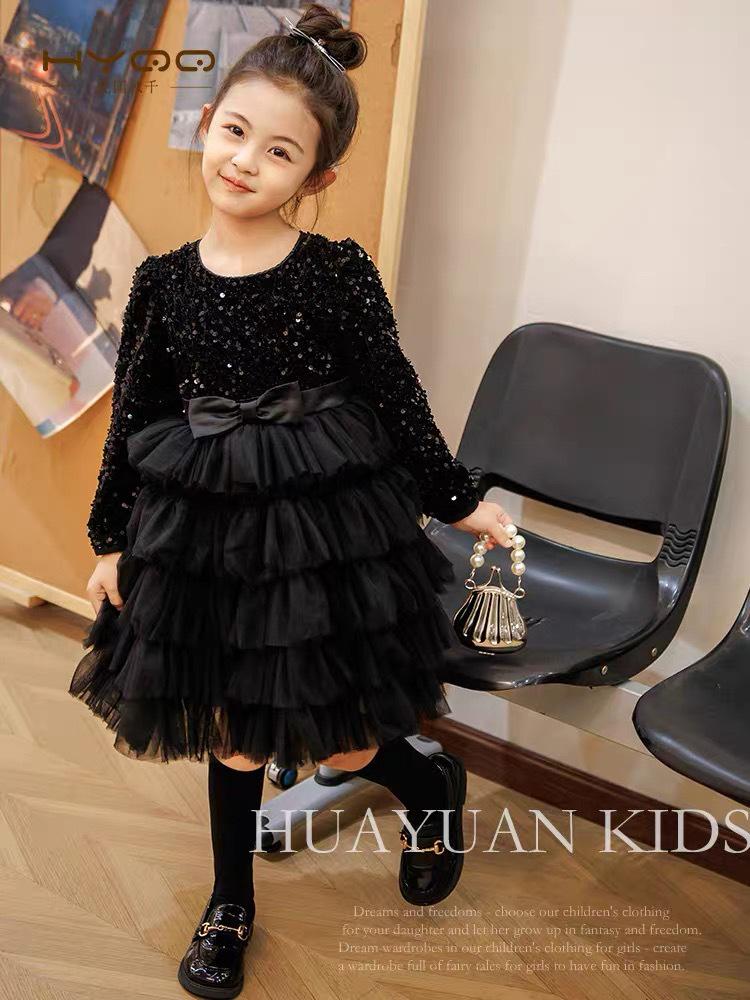 

Осенне-зимнее платье принцессы с пайетками для девочек 110 cm