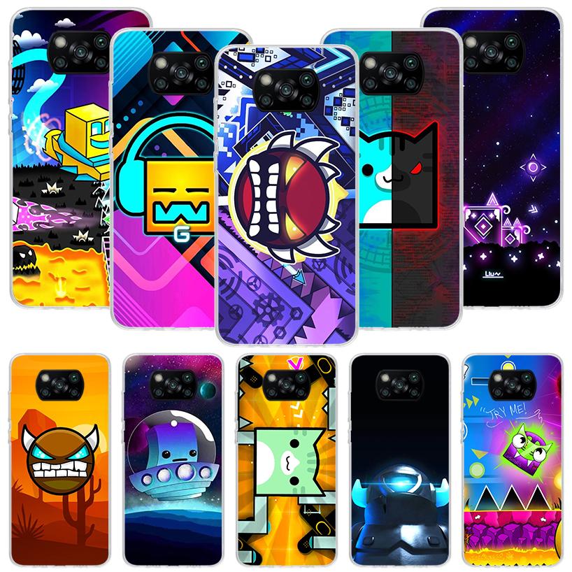 Geometry Dash Game Phone Case For Xiaomi Poco X7 X6 X5 Pro F7 Ultra Redmi 15C 15 13 13C 12 12C 10 10A 10C 9 9A 9C 9T Cover Poco