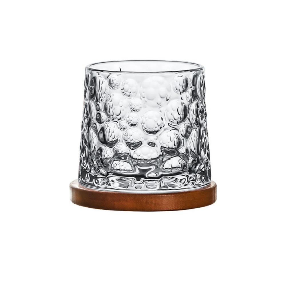 Bar Accessory With Base Spinning Whiskey Glass Clear Thickened Brandy Glass Rotating Wine Cup Beer