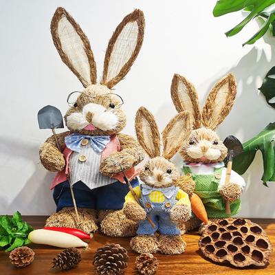 Requisiten Haus Garten Geschenk 35cm Stroh Hase Kaninchen Dekorationen Stehende Hasen Hasen Dekoration