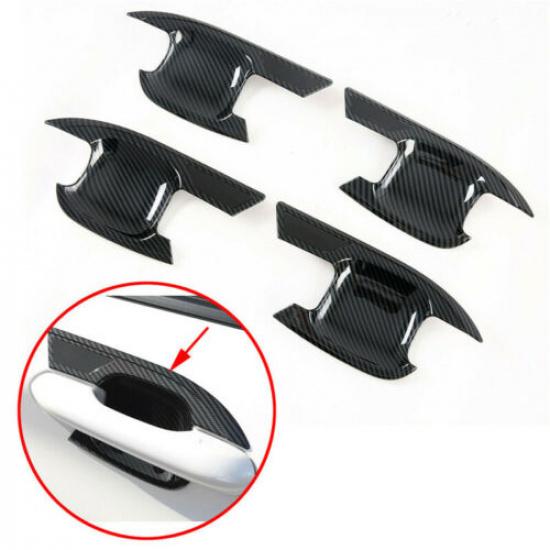 Carbon Fiber 4X Exterior Door Handle Bowl Cover Trim For Ford Explorer 2020-2022