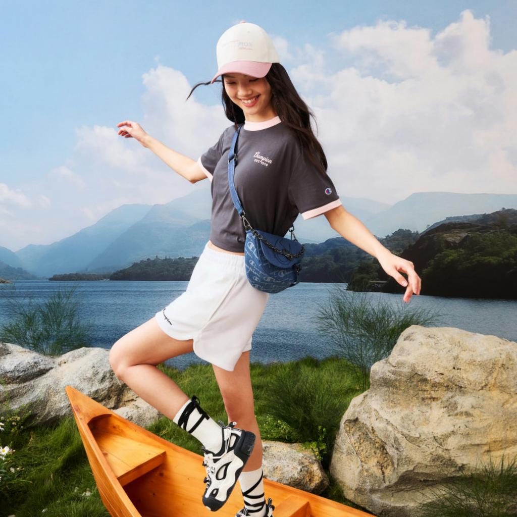 New Champion Fabric Backpack Shoulder Bag Unisex Light Denim Blue/Dark Denim Blue U5BACPU38