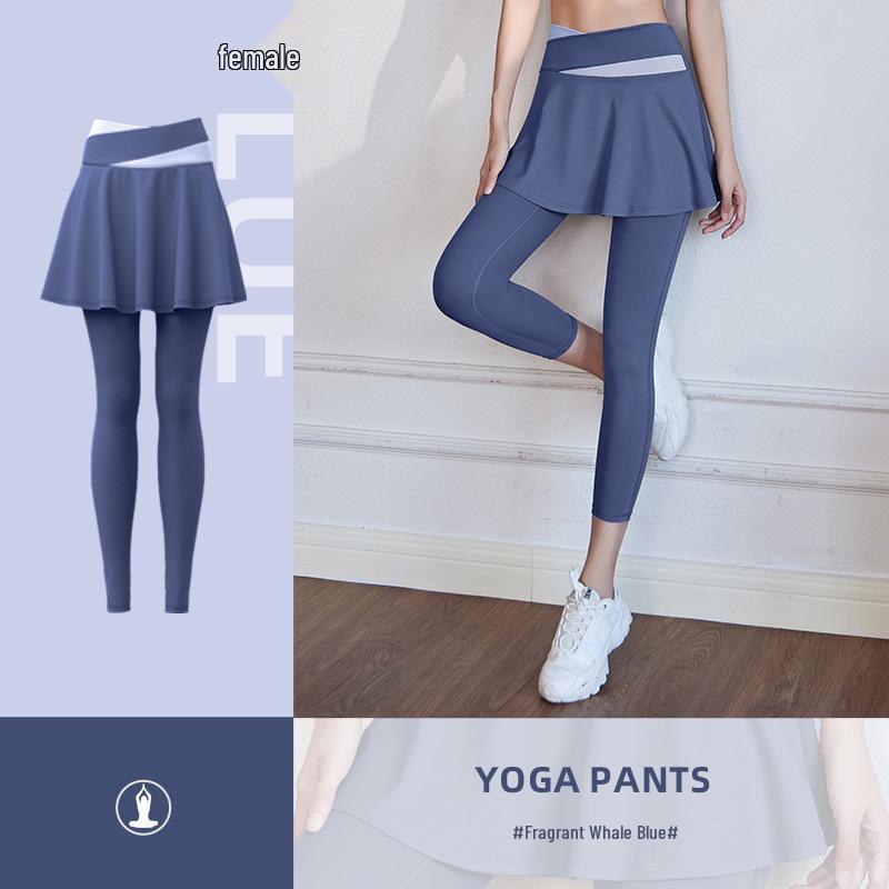 

Кюлоты для йоги с высокой талией, быстросохнущие - Эффект костюма-двойки, Защита от просвечивания, Поддержка бедер, Плотная посадка для летних видов спорта и бега Medium