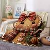 Gingerbread Christmas Decorations Blanket Soft Throw Blanket For Home Bedroom Bed Sofa Travel Office Solid Christmas Blanket