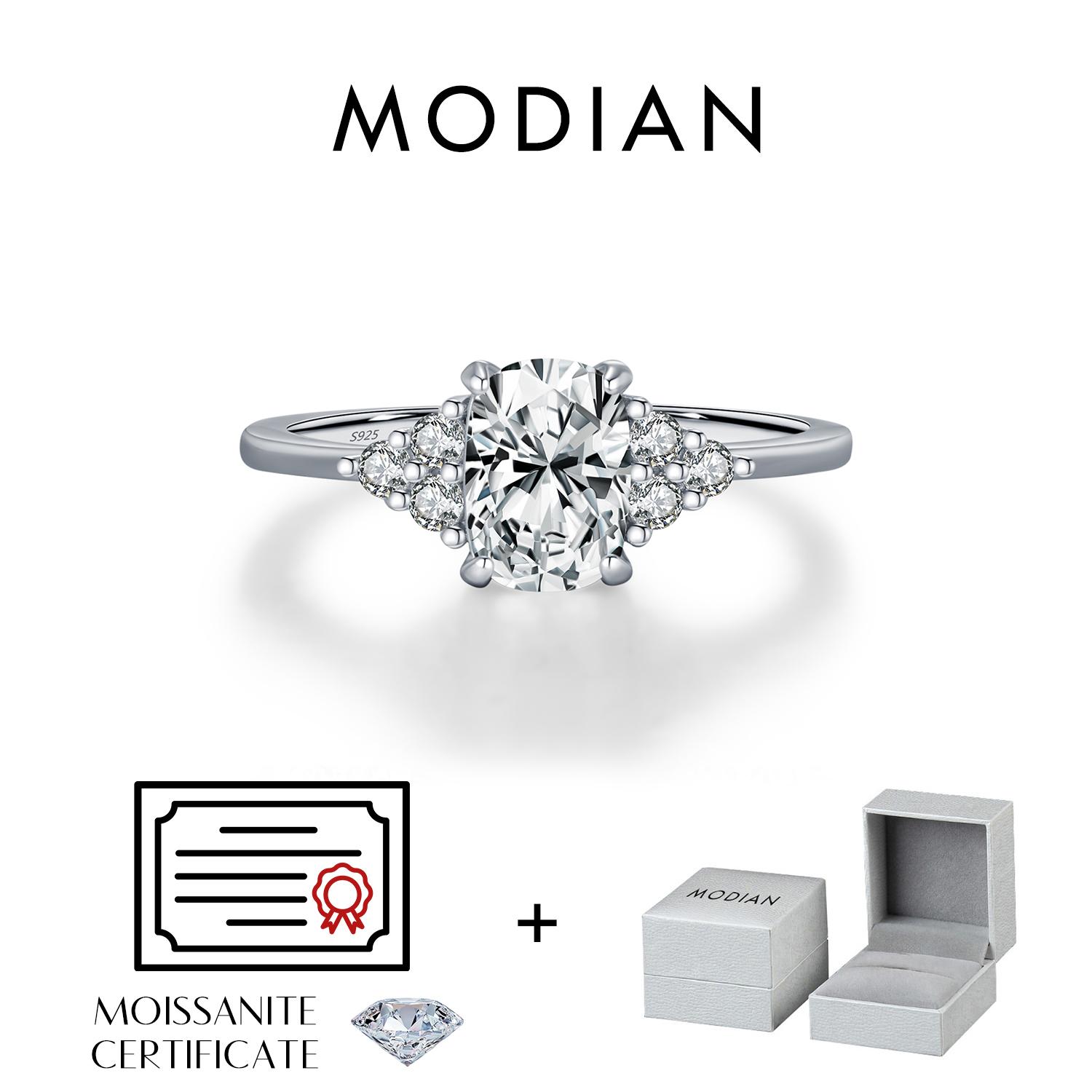 

MODIAN D Color VVS1 Rectangle Moissanite 925 Silver Trendy Sparkling Wedding Engagement Rings For Women Fine Jewelry 5