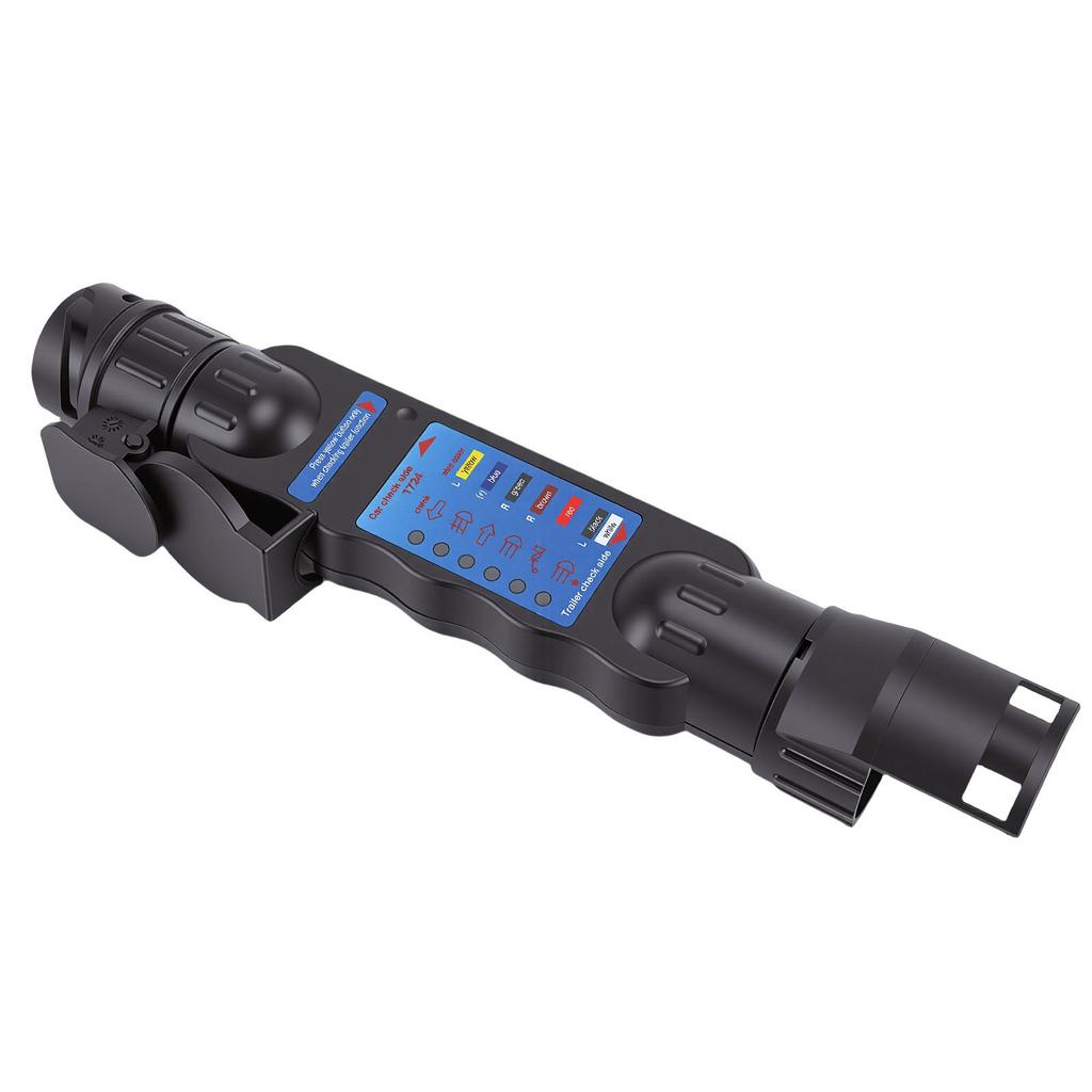 2 In 1 Trailer Connector Tester 7 Pin Plug Socket Light Circuit Adapter Combination with LED Indicator