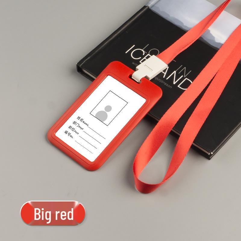 UV Color Team ID Card Holder with Sliding Cover and Lanyard for Work Badges