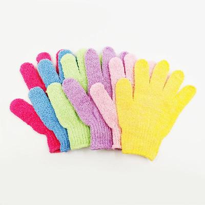 Strong Nylon Exfoliating Bath Gloves & Towel Set - Back Scrubber & Double-Sided Massage Glove with Bath Ball.