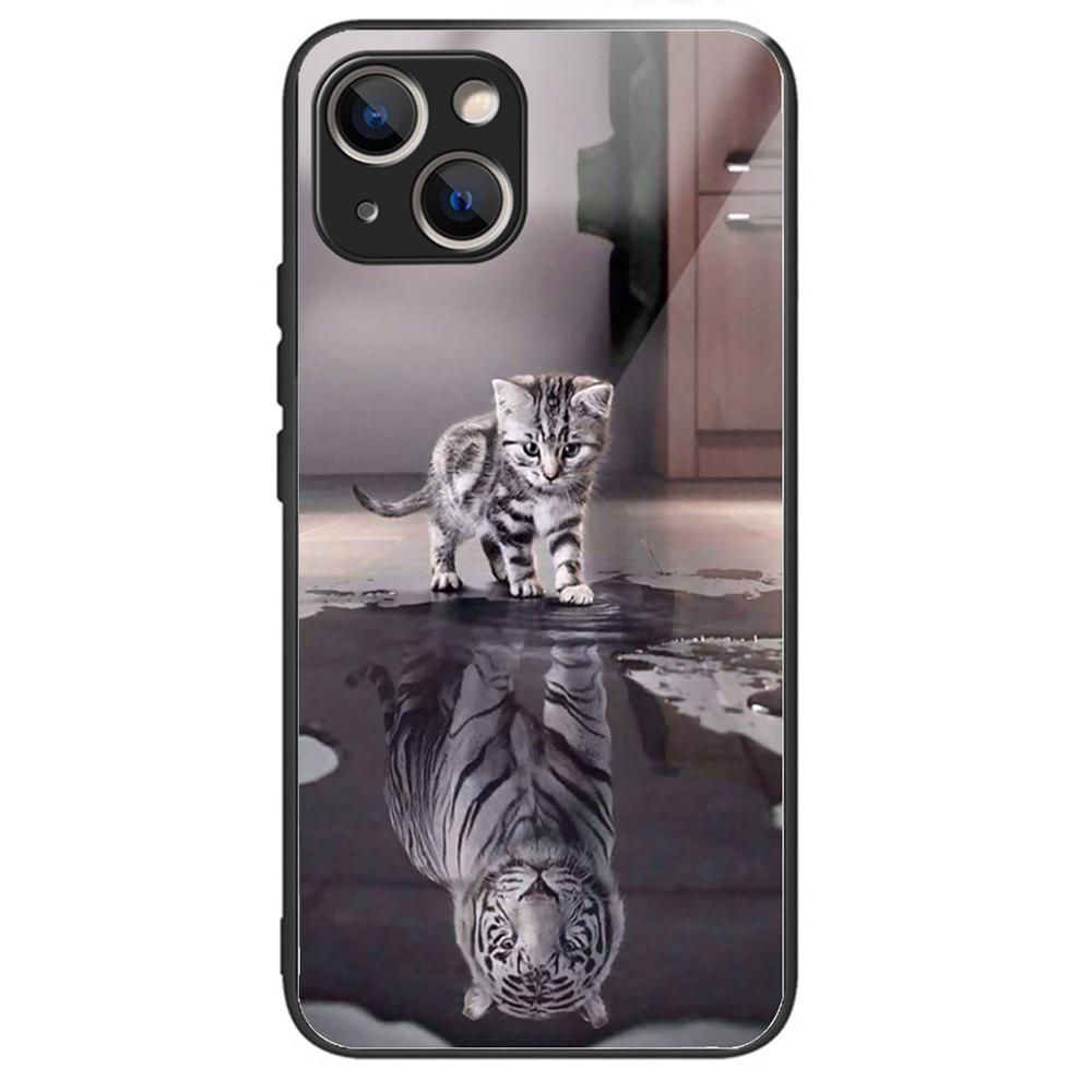 Tempered Glass+TPU Case for iPhone 15 Phone Cover Pattern Printing