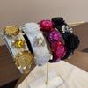 Rhinestone Crystal Diamond Headbands for Women Fashionable Handmade Wide Hair Hoops Beaded Bling HairBand Hair Accessories