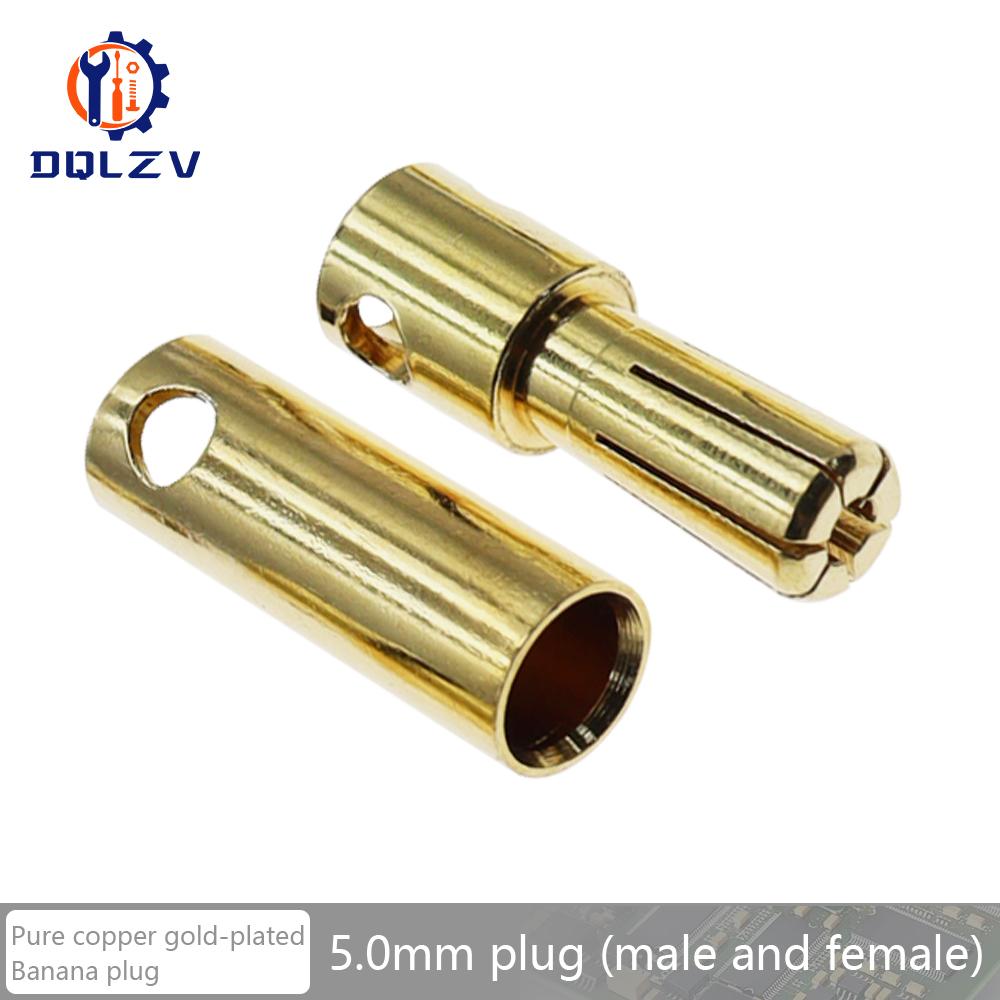 2.0mm 3.0mm 3.5mm 4.0mm 5.5mm 6.0mm 8.0MM Gold Bullet Banana Connector Plug for ESC Lipo RC Battery Plugs